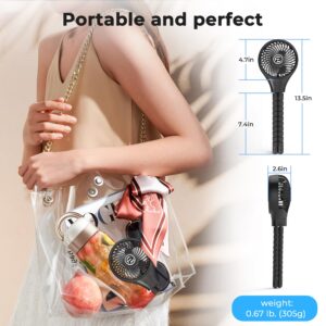 PANERGY Portable Stroller Fan, Rechargeable Battery Powered Oscillating Fan, Baby Fan with 3 Powerful & Quiet Speeds, 90° Oscillation, Flexible Tripod for Stroller, Car, Seat, Crib, Travel