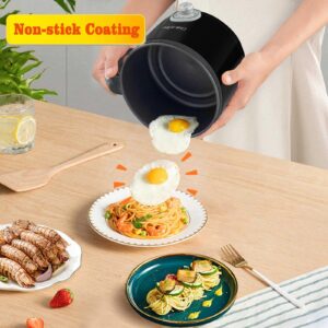 Dezin Hot Pot Electric with Steamer, 1.5L Rapid Noodles Cooker, Non-Stick Electric Pot Perfect for Ramen, Egg, Pasta, Dumplings, Soup, Porridge, Oatmeal, Portable Cooking Pot with Power Adjustment