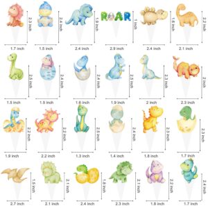 Dinosaur Baby Shower Decorations 48pcs Dinosaur Cupcake Toppers Baby Dinosaur Theme Cupcake Picks for Dino Birthday Party Decoration for Dinosaur Party Dino Roar Theme Baby Showet Supplies