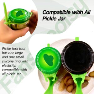 Fanslgeolsy Stainless Pickle Fork 2 Pack, Pickle Grabber, Detachable Pickle Grabber Tool, Prevent Pickle from Slipping, Compatible with all Pickle Jar