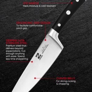 Zennish 8'' Chef Knife, Knife Chef Professional High Carbon German Steel Super Sharp Kitchen Knives With Ergonomic Handle, Premium Gift Box