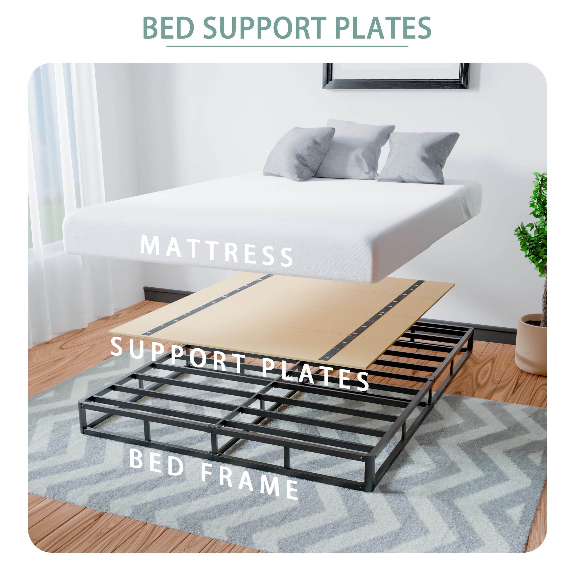 Imperius Mattress Support Wooden Bunkie Board/Bed Slats/Queen Bed Board Under Mattress Support(48"x 60" Full Size)