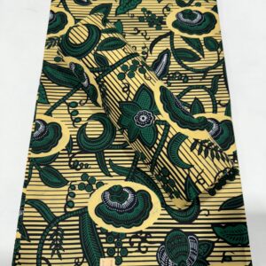 Generic Polyester African Wax Prints Fabrics/Cotton Blend African Wax Print - Green, Ivory-Cream,White,Dark-Blue,Black - Sell by 6 Yards-for Men and Women- for Dresses and Shirt