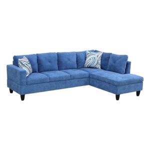 LostCat 97" W Sectional Sofa with Chaise, Linen Modular Sectional Sofa, Modular Couch, L Shaped Sofas & Couches Sectional Couches for Living Room Furniture Sets, Blue