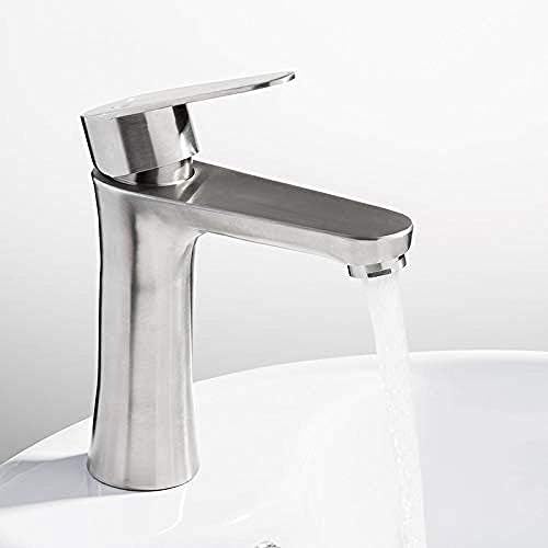 Kitchen Taps 304 Stainless Steel Brushed Bathroom Basin Faucet Sink Mixer Taps Vanity Hot and Cold Water Mixer Bath Faucets