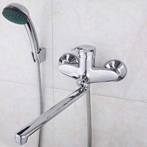 TECKI Kitchen Taps A Set 30cm Length Outlet Rotated Brass Body Bathroom Shower Faucet Four Handle Options Bathtub Faucet Bath Water Mixer