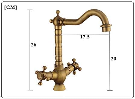 Kitchen Taps Basin Faucets Antique Brass Bathroom Sink Faucet Spout Double Cross Handle Bath Kitchen Mixer Hot and Cold Tap