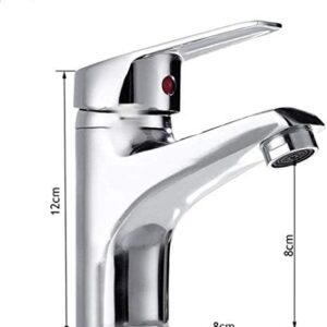 TECKI Kitchen Taps Bathroom Sink Chrome Faucet Single Lever Kitchen Sink Faucet Cold and Warm Mixer Water Bath