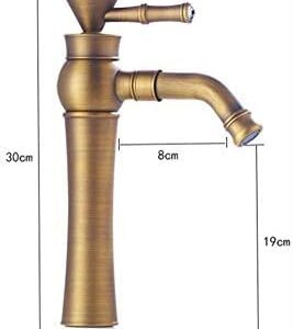 TECKI Kitchen Taps Basin Faucet Brass Bathroom Balcony Vintage Style Single Handle Hot & Cold Water Sink Faucet Bath Accessories