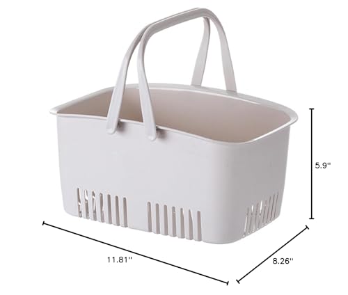 Plastic Storage Basket with Handle, Portable Storage Tote Holder Shower Caddy Tote Organizer for Bathroom Kitchen Office Dorm