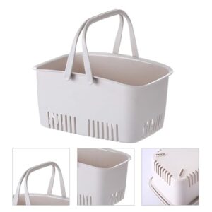 Plastic Storage Basket with Handle, Portable Storage Tote Holder Shower Caddy Tote Organizer for Bathroom Kitchen Office Dorm