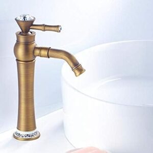 TECKI Kitchen Taps Basin Faucet Brass Bathroom Balcony Vintage Style Single Handle Hot & Cold Water Sink Faucet Bath Accessories