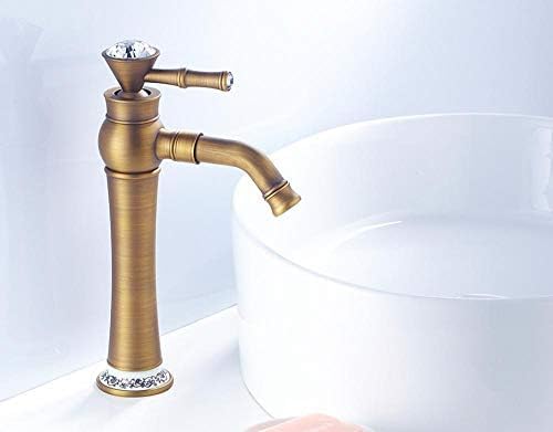 TECKI Kitchen Taps Basin Faucet Brass Bathroom Balcony Vintage Style Single Handle Hot & Cold Water Sink Faucet Bath Accessories