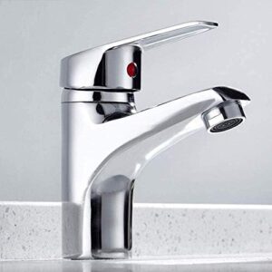 TECKI Kitchen Taps Bathroom Sink Chrome Faucet Single Lever Kitchen Sink Faucet Cold and Warm Mixer Water Bath