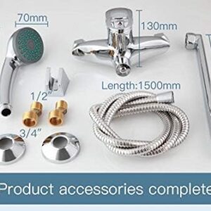 TECKI Kitchen Taps A Set 30cm Length Outlet Rotated Brass Body Bathroom Shower Faucet Four Handle Options Bathtub Faucet Bath Water Mixer