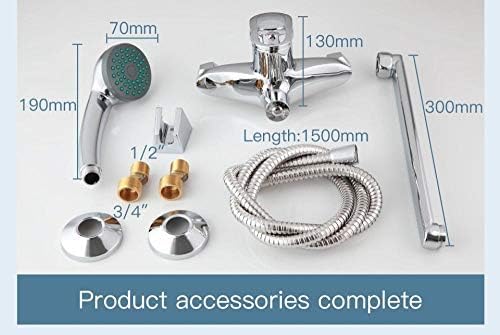 TECKI Kitchen Taps A Set 30cm Length Outlet Rotated Brass Body Bathroom Shower Faucet Four Handle Options Bathtub Faucet Bath Water Mixer