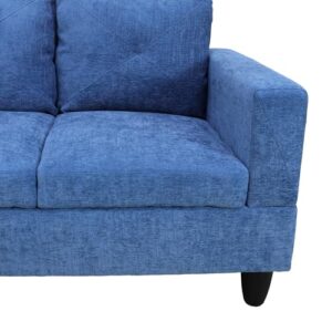 LostCat 97" W Sectional Sofa with Chaise, Linen Modular Sectional Sofa, Modular Couch, L Shaped Sofas & Couches Sectional Couches for Living Room Furniture Sets, Blue