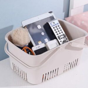 Plastic Storage Basket with Handle, Portable Storage Tote Holder Shower Caddy Tote Organizer for Bathroom Kitchen Office Dorm