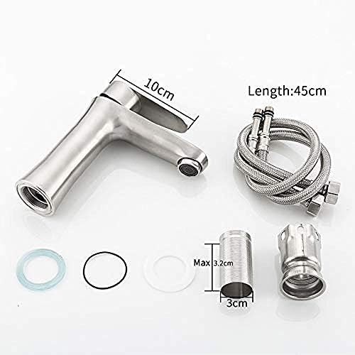 Kitchen Taps 304 Stainless Steel Brushed Bathroom Basin Faucet Sink Mixer Taps Vanity Hot and Cold Water Mixer Bath Faucets