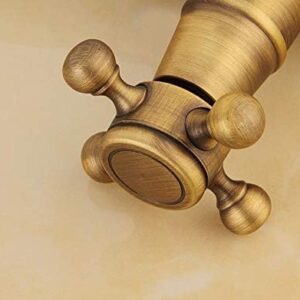 Kitchen Taps Basin Faucets Antique Brass Bathroom Sink Faucet Spout Double Cross Handle Bath Kitchen Mixer Hot and Cold Tap