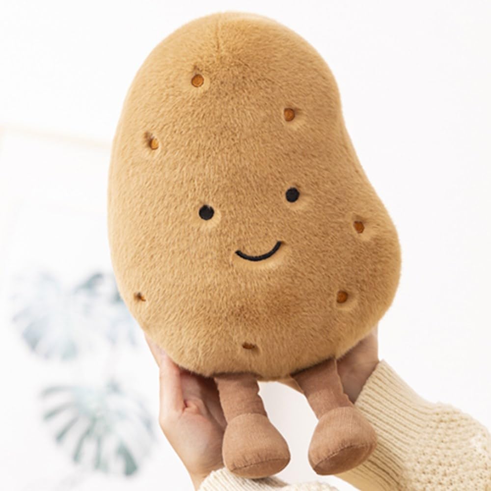 OUKEYI Bread Plush Toys, Snack pillow,Soft Little Potato Doll/Croissant Plush Toy,Cute Food Plushie Stuffed Toy Throw Pillow for Fans Gift,Birthday Christmas (Little Potato)