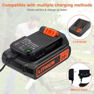 BULL-TECH 20 Volt MAX 2.0Ah Lithium Black and Decker 20V Battery,Compatible with All Power 20V Black and Decker Power+ Tools