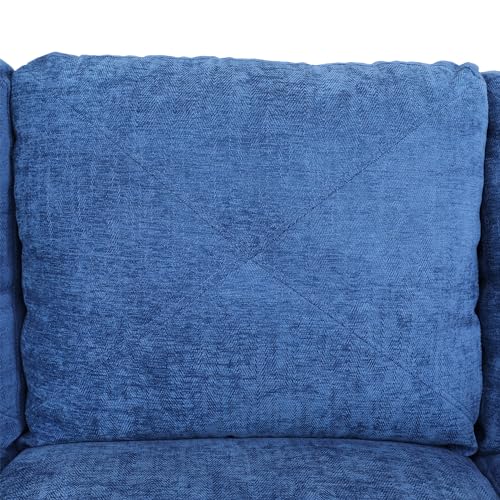 LostCat 97" W Sectional Sofa with Chaise, Linen Modular Sectional Sofa, Modular Couch, L Shaped Sofas & Couches Sectional Couches for Living Room Furniture Sets, Blue