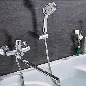 Kitchen Taps 1 Set Bathtub Faucets Chrome Brass Cold and Hot Water Mixer Chrome Finished Tap Shower Bathtub Faucet Single Handle