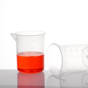 12 Transparent 3.4 Oz Laboratory Measuring Cups, 100ml Plastic Beakers For Scientific Experiments And Liquid Measurement