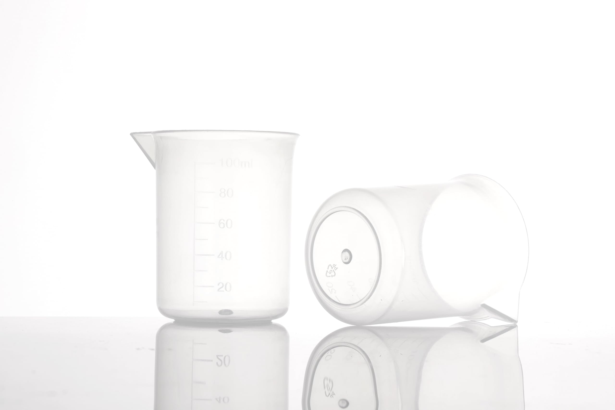 12 Transparent 3.4 Oz Laboratory Measuring Cups, 100ml Plastic Beakers For Scientific Experiments And Liquid Measurement