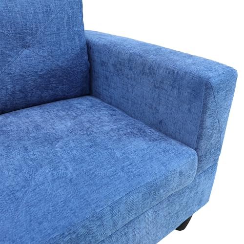 LostCat 97" W Sectional Sofa with Chaise, Linen Modular Sectional Sofa, Modular Couch, L Shaped Sofas & Couches Sectional Couches for Living Room Furniture Sets, Blue