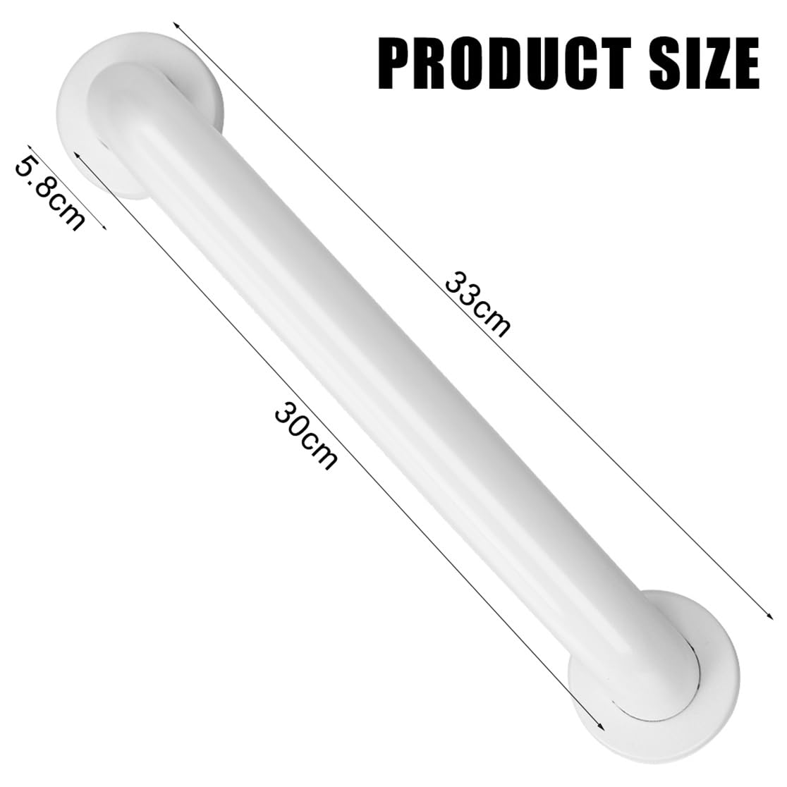 Shower Handles for Elderly Handicap Grab Bar Shower Handrails Bathroom Safety Hand Rail Support for Seniors Toilet Assist 12 Inch