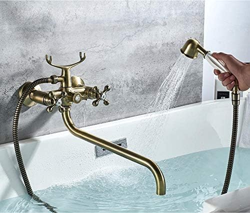 Kitchen Taps Bathtub Faucets Telephone Style Dual Handle Mixer Taps Bathroom Bath Outlet Nozzle Shower Faucet With Hand Shower