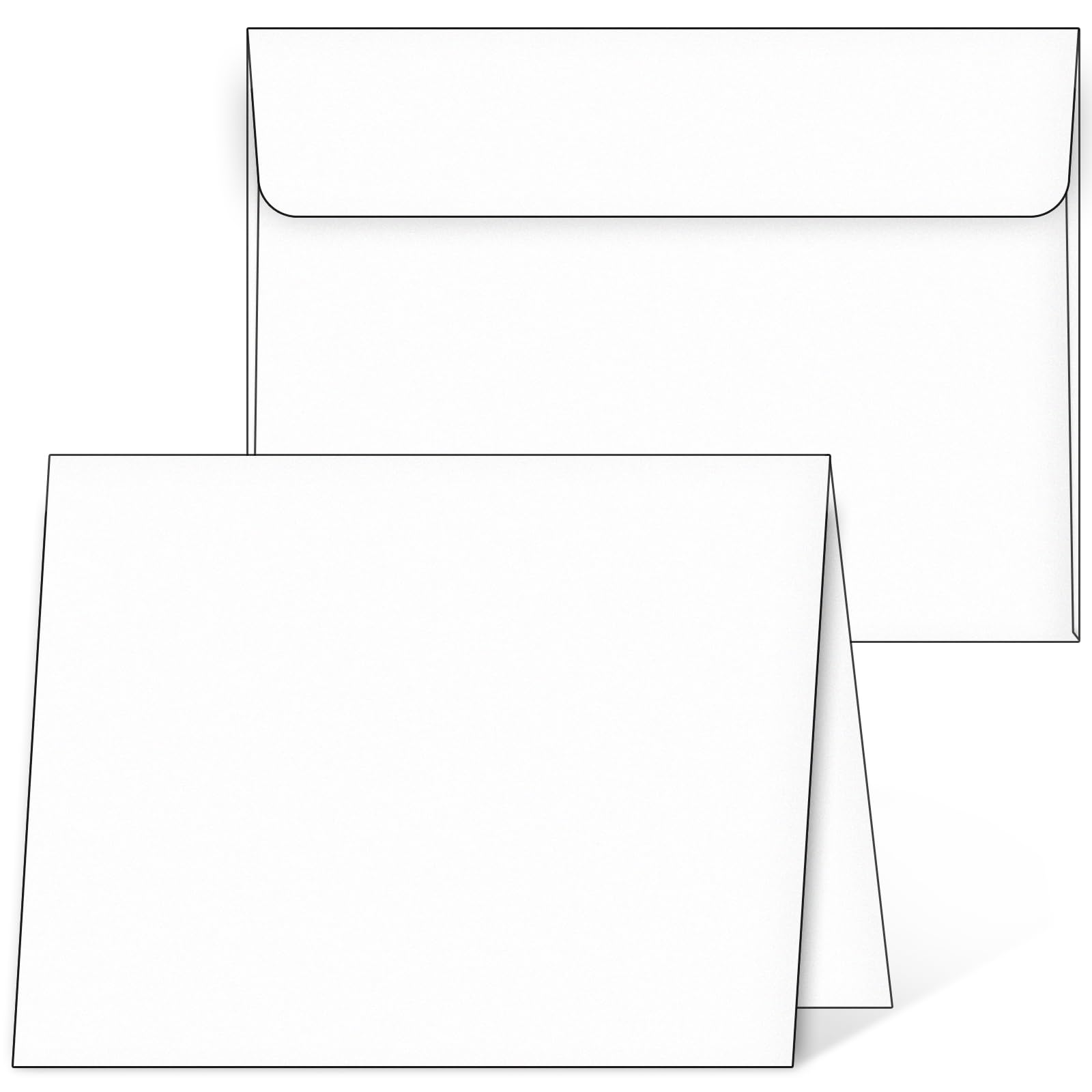 Blank Cards and Envelopes 5x7, 25 Pack White Invitation Cardstock with 25 Pack Envelopes, Self-Seal Thank you Blank Greeting Cards and Envelopes, Print custom, for All Occasions DIY