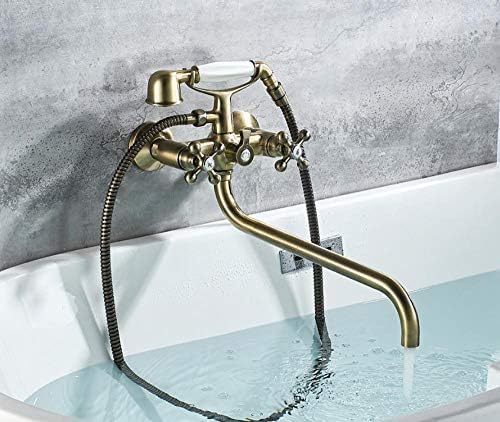 Kitchen Taps Bathtub Faucets Telephone Style Dual Handle Mixer Taps Bathroom Bath Outlet Nozzle Shower Faucet With Hand Shower