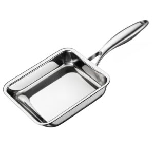 ssyshangsya japanese omelette pan - tamagoyaki nonstick pan - square pan - egg roll pan - rectangle frying pan - small frying egg pan, cooktop safe, 7.5 x 6.3 inch (stainless steel)