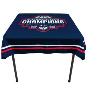 college flags & banners co. connecticut huskies 2024 basketball national champions logo tablecloth or table overlay