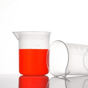 12 Transparent 3.4 Oz Laboratory Measuring Cups, 100ml Plastic Beakers For Scientific Experiments And Liquid Measurement