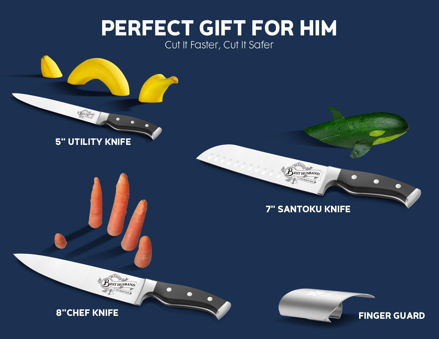 ASETY Husband Gifts, Gifts for Men Him Husband, Birthday Gift, Special Occasions, Gift for Husband from Wife, Best Husband Ever Knife Cooking Gifts