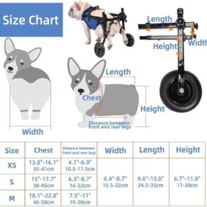 OTRUZPV Small Dog Wheelchair for Back Legs, Adjustable Dog Wheelchairs,Mobility Aids for Disabled Pets, Dog Leg Brace and Hip Support,Mobility Aids for Disabled Pets (XS)