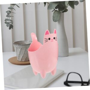 MAGICLULU Cat Shaped Trash Can Plastic Waste Basket Countertop Trash Can Mini Baskets Desk Trash Can Mini Plastic Baskets Rv Trash Can Garbage Can Kawaii Cat Trash Can Pink Cat Trash Bin