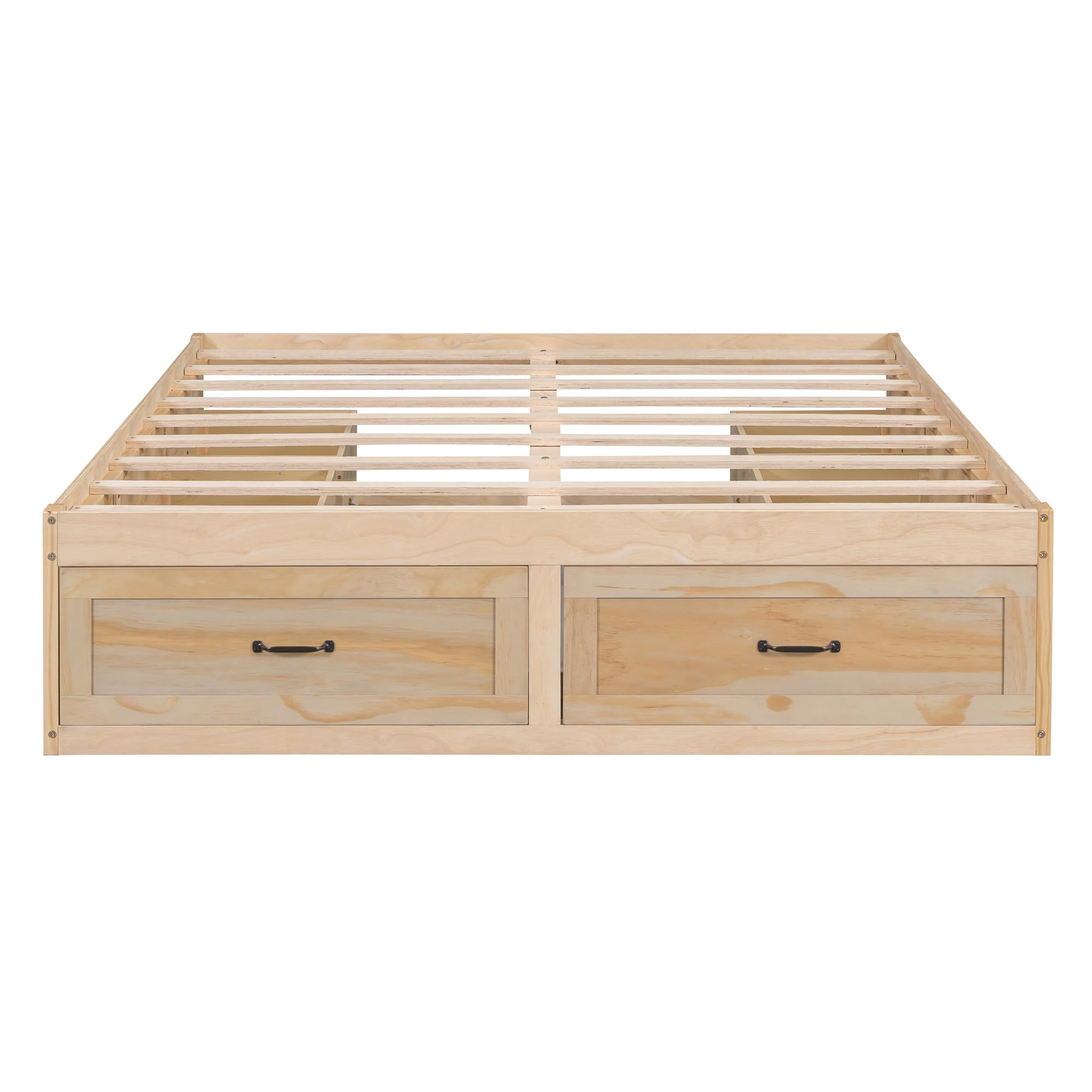 CITYLIGHT Wood Full Storage Bed Frame, Space Saving Full Size Platform Bed with 6 Drawers, Mattress Foundation with Wood Slat Support, Noise-Free, No Box Spring Needed,Antique Natural