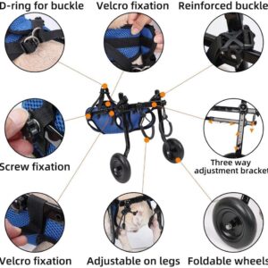 OTRUZPV Small Dog Wheelchair for Back Legs, Adjustable Dog Wheelchairs,Mobility Aids for Disabled Pets, Dog Leg Brace and Hip Support,Mobility Aids for Disabled Pets (XS)