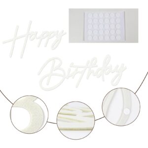 MASTRON Happy Birthday Sign for Backdrop - Felt Happy Birthday Sign for Balloon Arch Birthday Party Balloon Arch Backdrop Decorations for Birthday Party Baby Shower - White