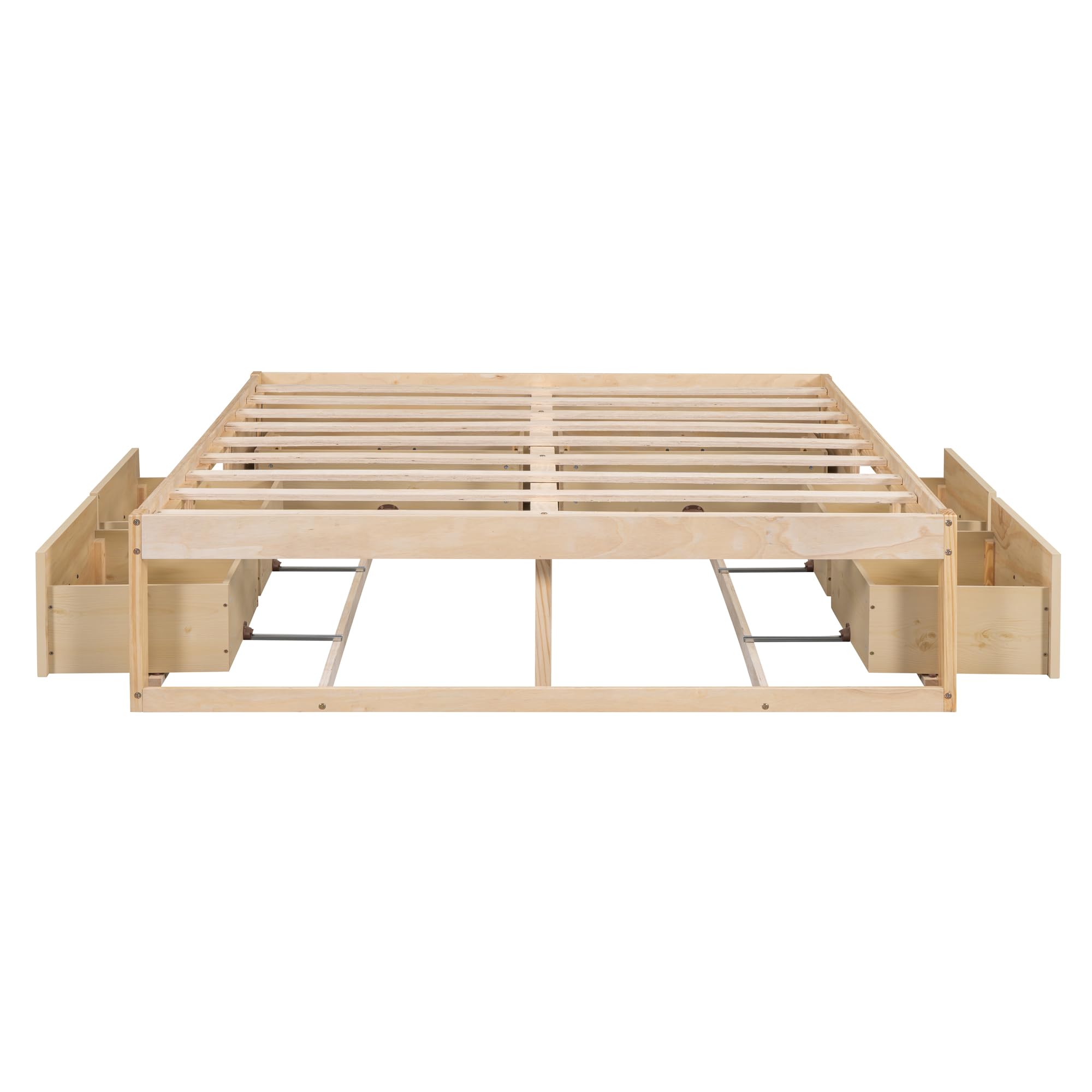 CITYLIGHT Wood Full Storage Bed Frame, Space Saving Full Size Platform Bed with 6 Drawers, Mattress Foundation with Wood Slat Support, Noise-Free, No Box Spring Needed,Antique Natural