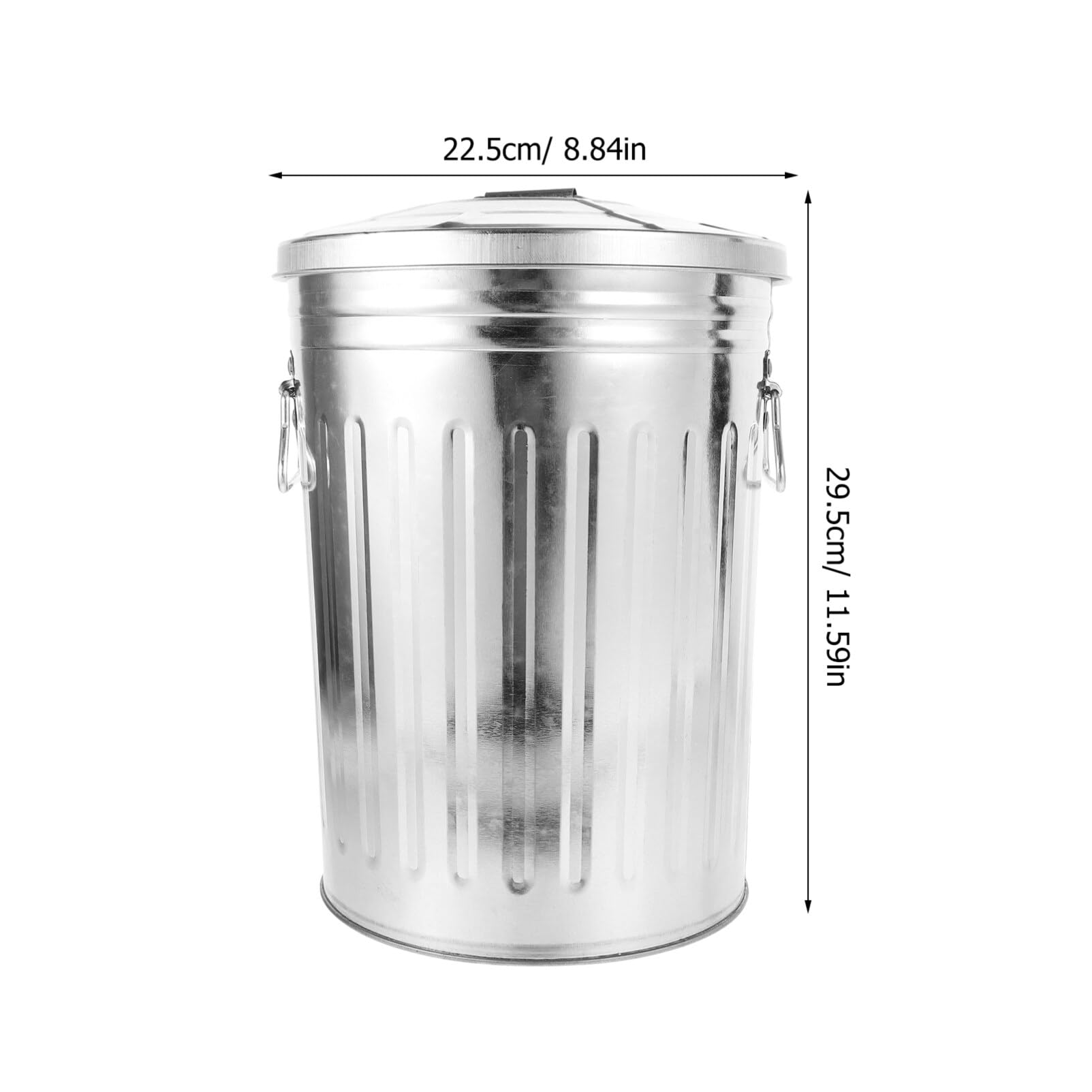 STOBAZA Stainless Steel Trash Cans with Lid: Outdoor Dog Poop Garbage Can 8L Farmhouse Retro Metal Waste Bin Round Wastebasket Flowerpot for Home, Office, Kitchen