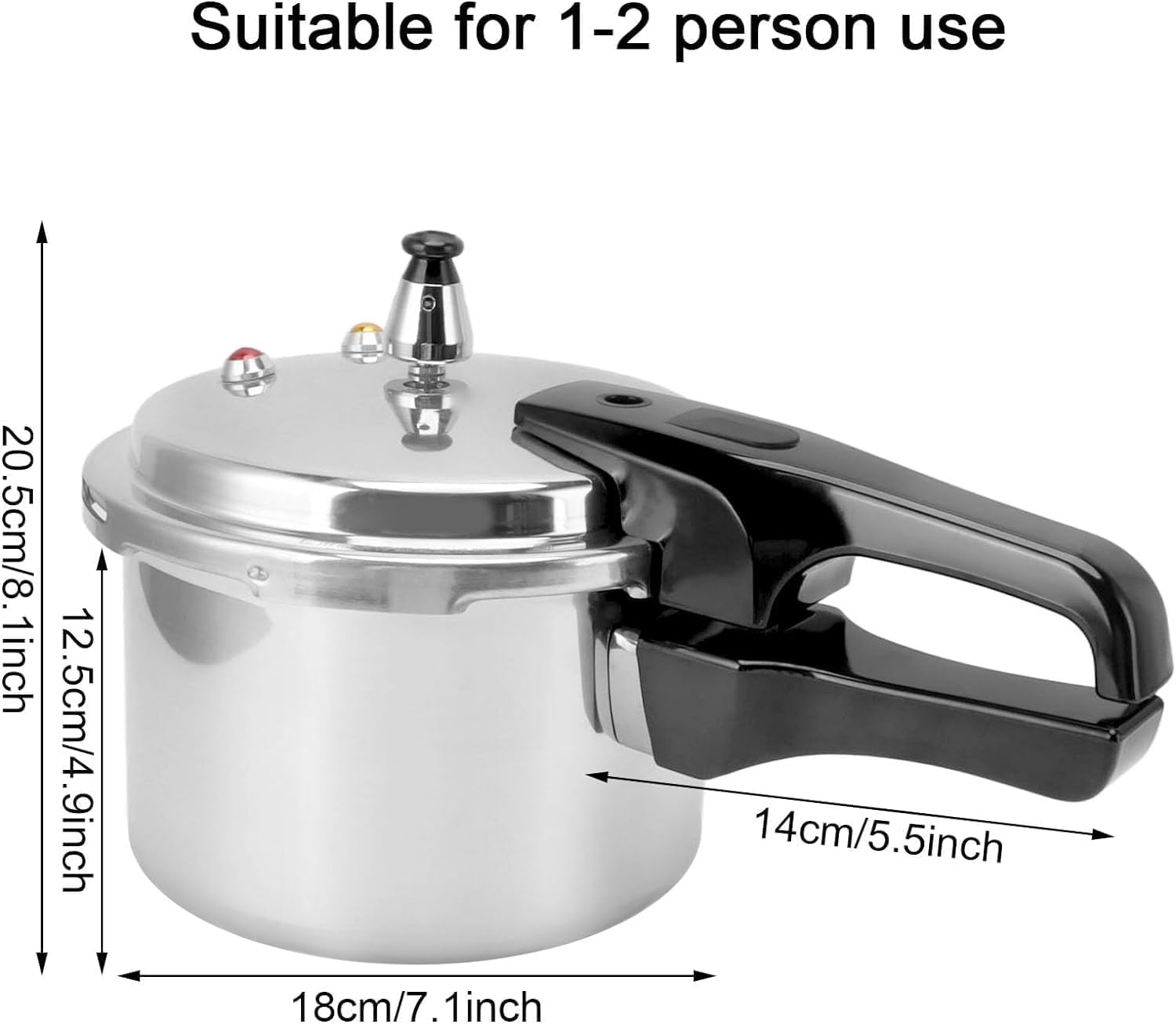 Pressure cooker,Aluminum Alloy pressure pot,safety and durable small pressure cooker,3L Mini pressure canner for Gas Stove Induction Cooker (3 Liters)