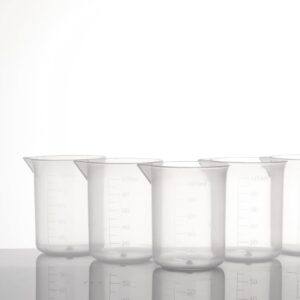 12 Transparent 3.4 Oz Laboratory Measuring Cups, 100ml Plastic Beakers For Scientific Experiments And Liquid Measurement