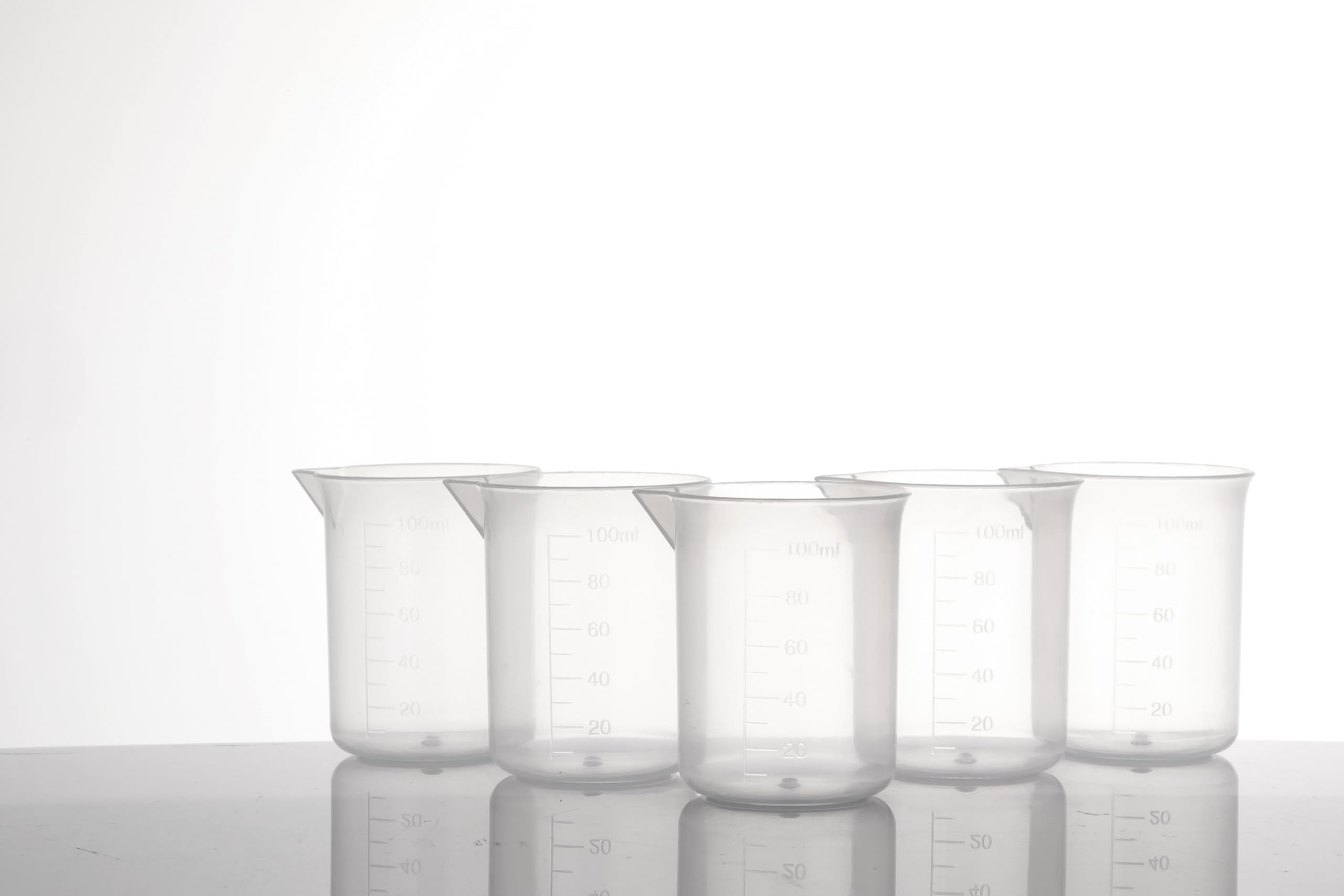 12 Transparent 3.4 Oz Laboratory Measuring Cups, 100ml Plastic Beakers For Scientific Experiments And Liquid Measurement