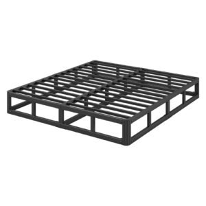 hanidre 7 inch high metal california king bed frames, heavy duty cal king bed frame no box spring needed, easy assembly, noise free, sturdy, low profile